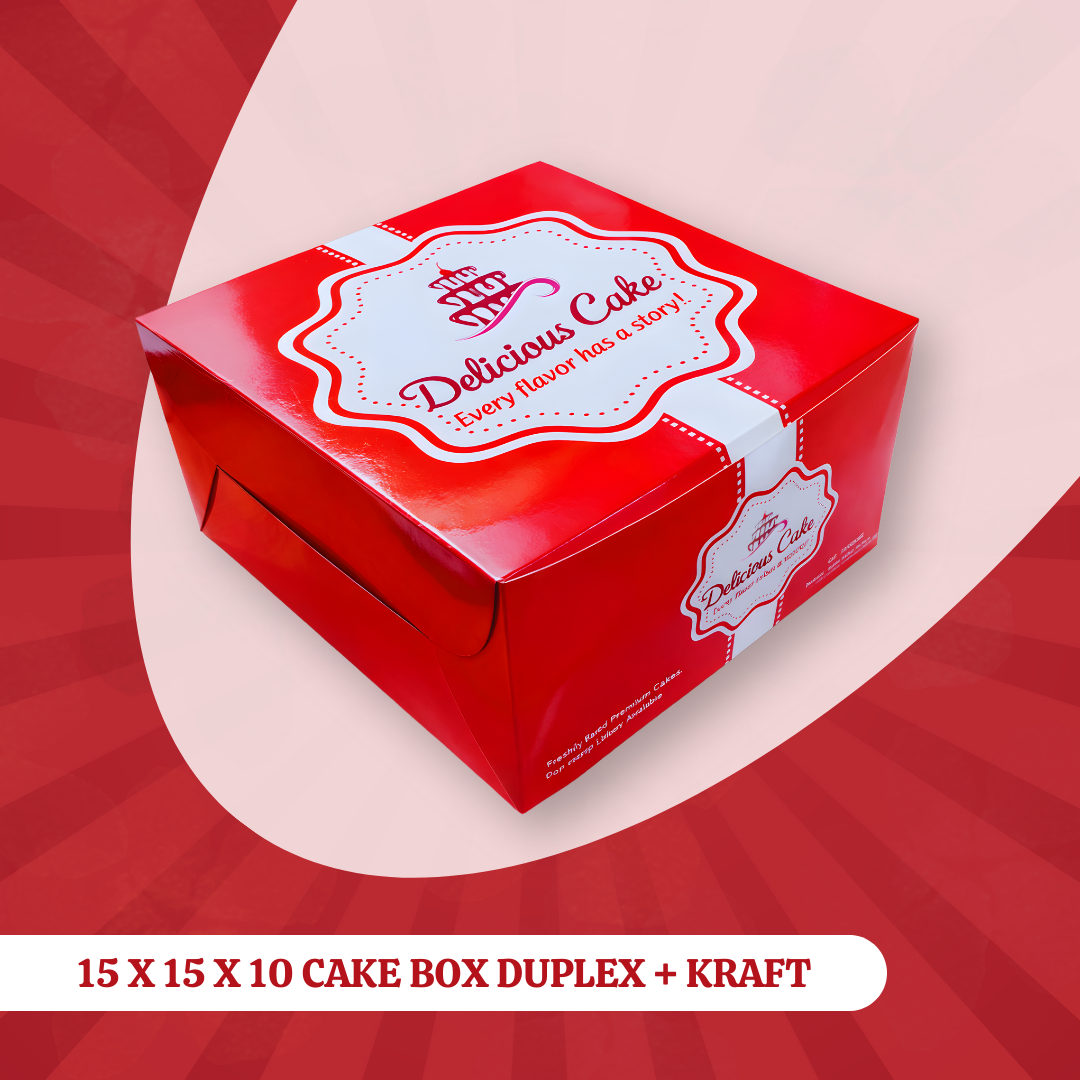 15 x 15 x 10 Cake Box Duplex + Kraft