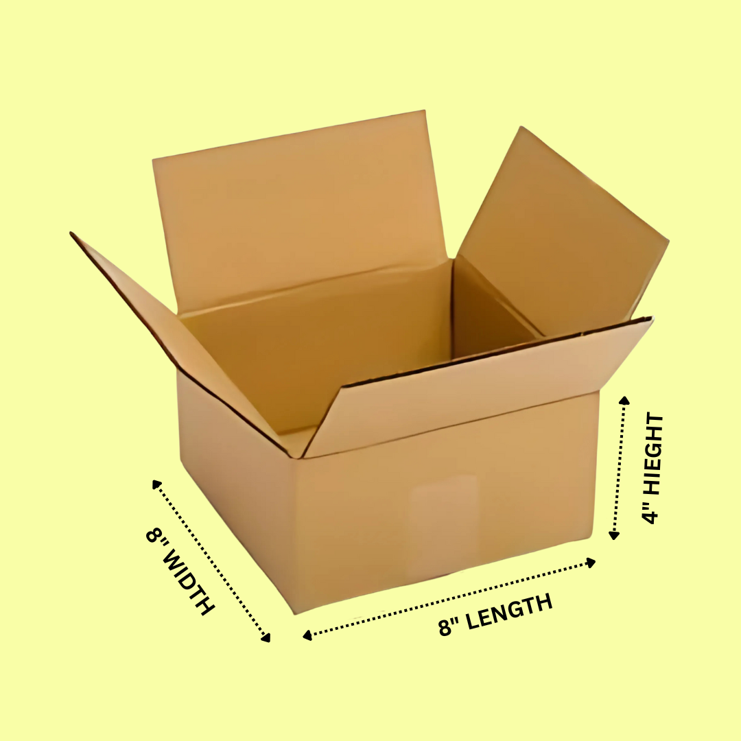 8 x 8 x 4 - 3 Ply Corrugated Cardboard Box