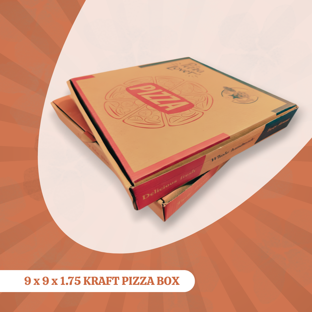 9 x 9 x 1.75 - KRAFT PIZZA BOX 1 9 x 9 x 1.75 KRAFT PIZZA BOX