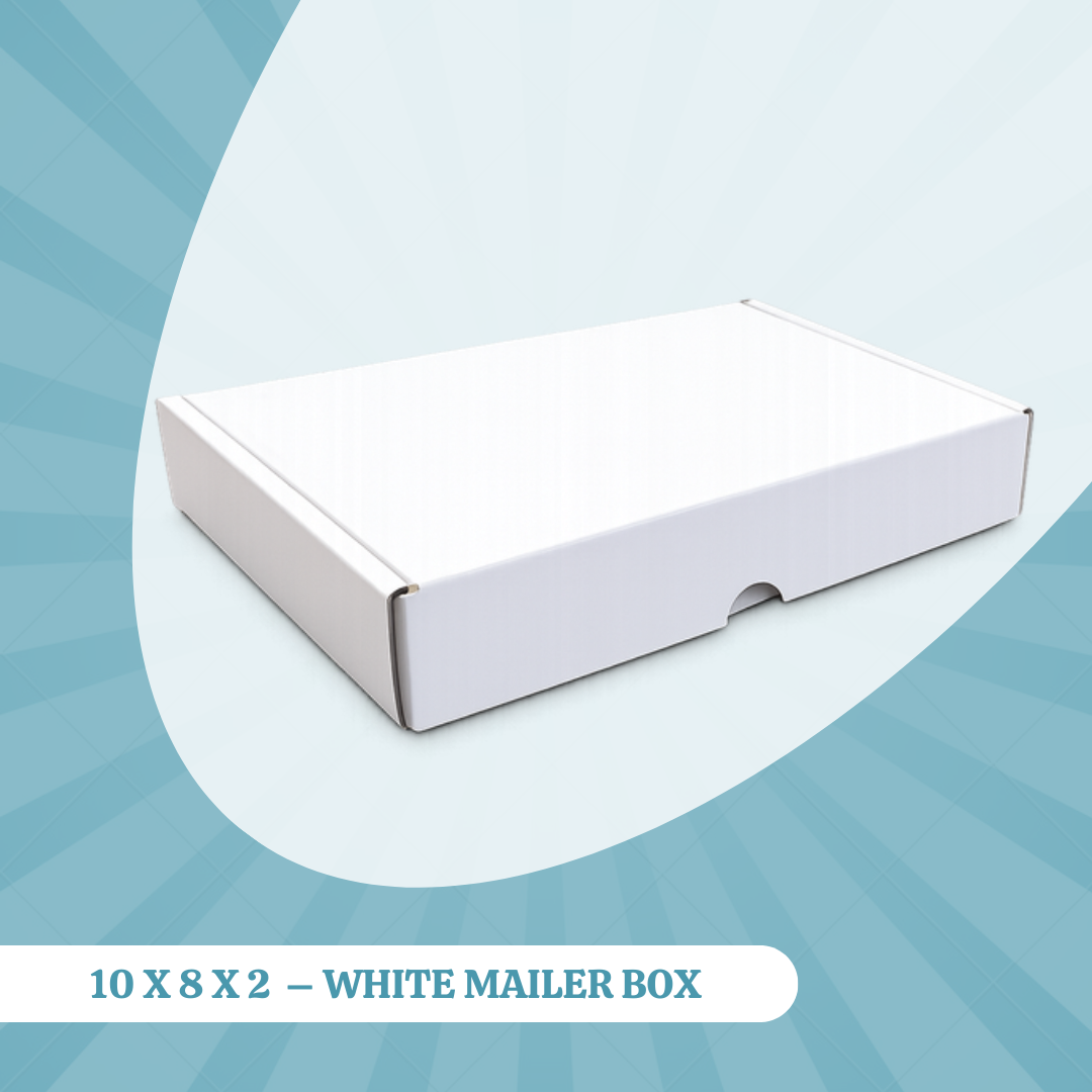 10 x 8 x 2 - White Mailer Box 2 10 X 8 X 2 – WHITE MAILER BOX
