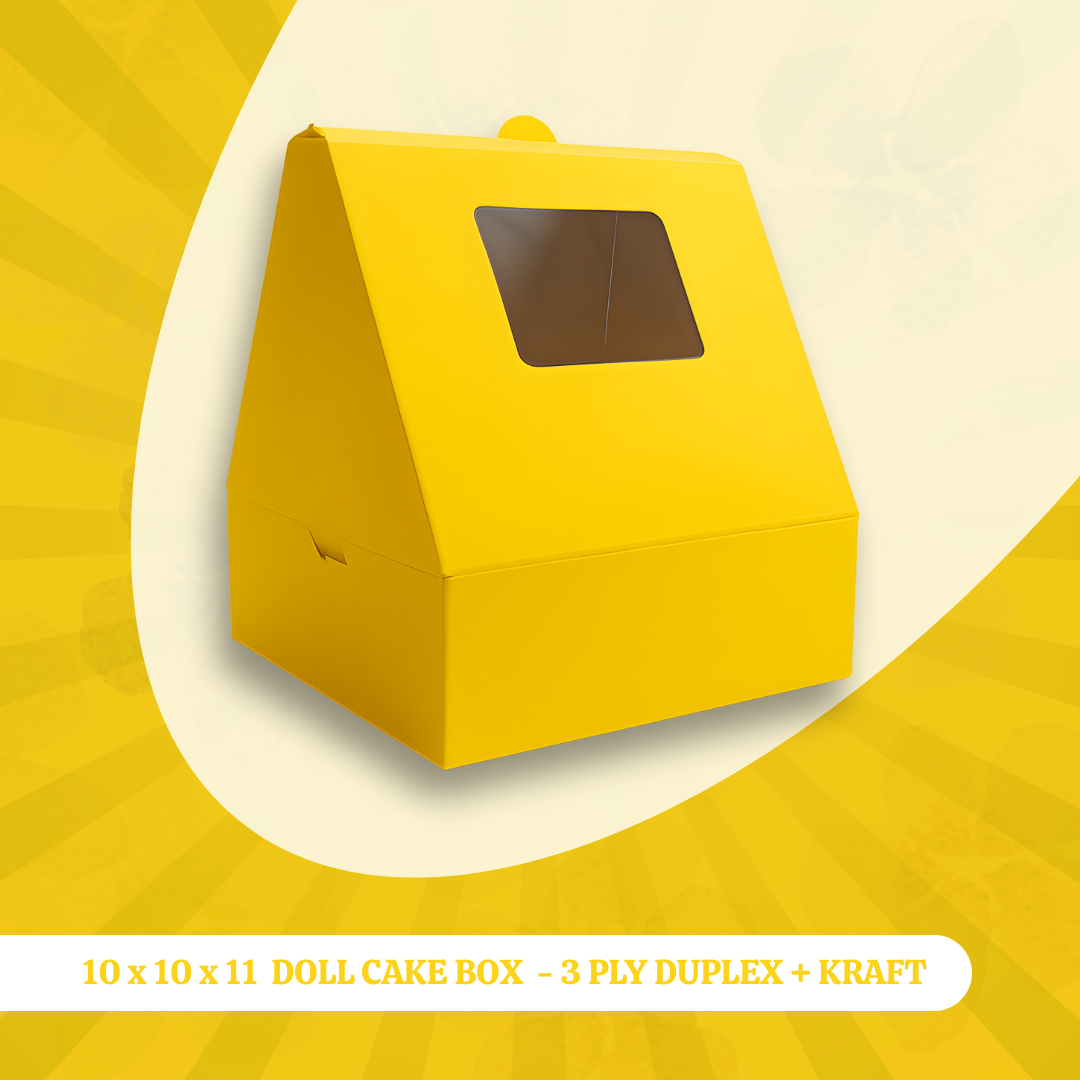 10 x 10 x 11 DOLL CAKE BOX - 3 PLY DUPLEX + KRAFT