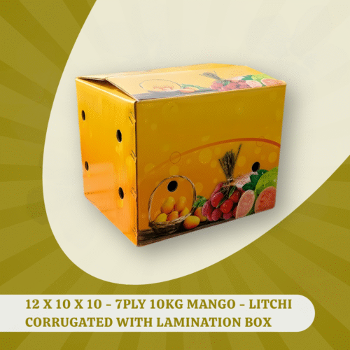 12 X 10 X 10 - 7PLY 10KG MANGO - LITCHI CORRUGATED WITH LAMINATION BOX