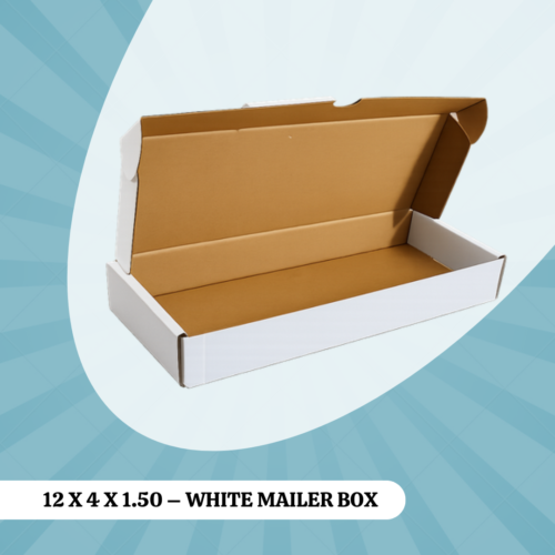12 X 4 X 1.50 – WHITE MAILER BOX