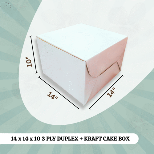 14 x 14 x 10 3 PLY DUPLEX + KRAFT CAKE BOX