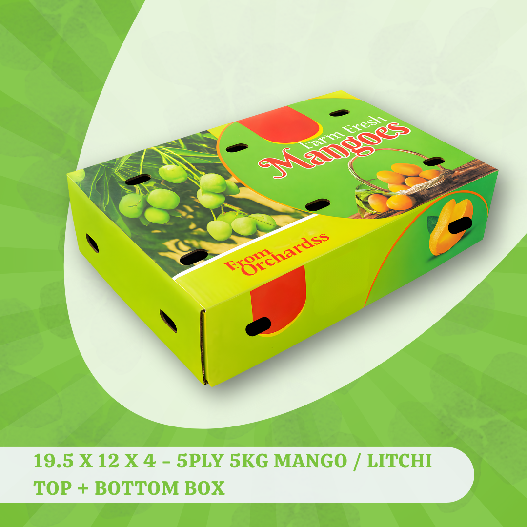 19.5 X 12 X 4 - 5PLY 5KG MANGO LITCHI TOP & BOTTOM BOX