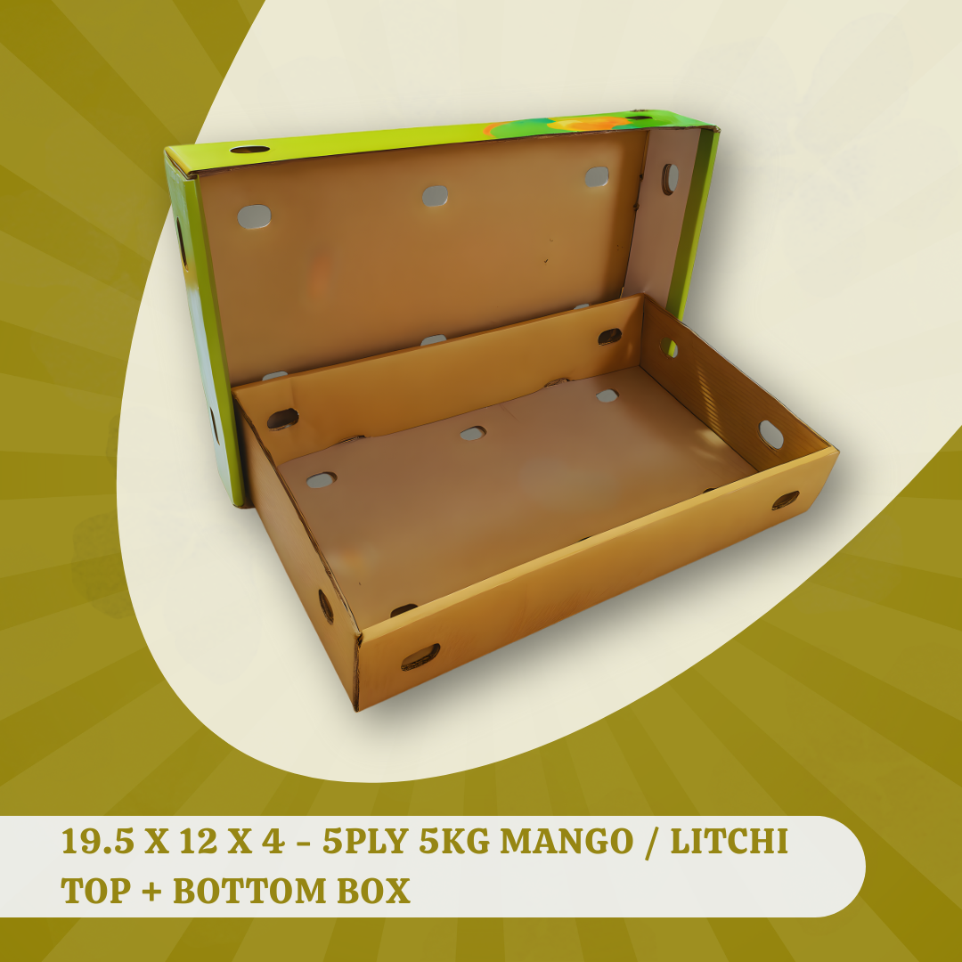 19.5 X 12 X 4 - 5PLY 5KG MANGO LITCHI TOP & BOTTOM BOX