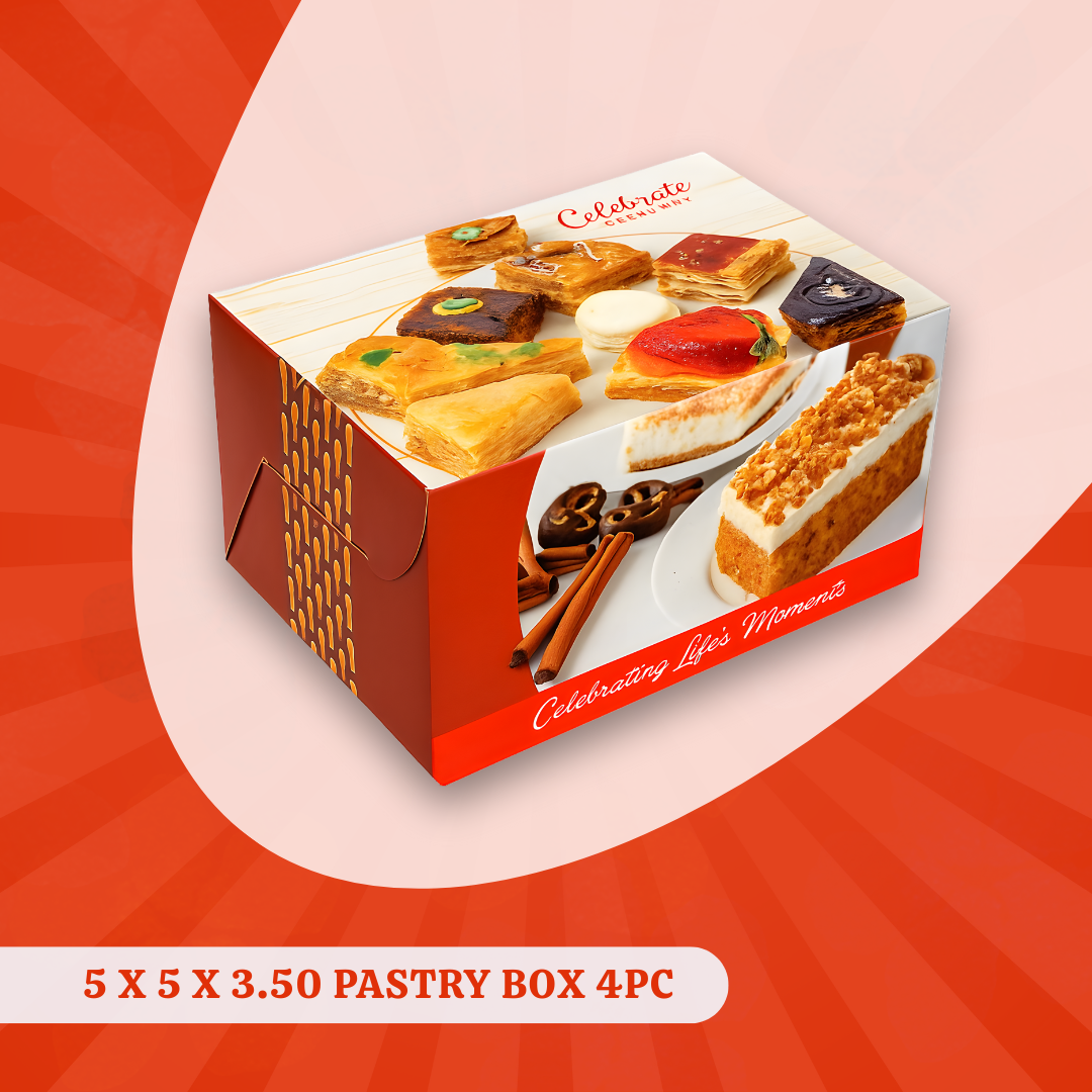 5 X 5 X 3.5 - 4 PC PASTRY BOX 1 5 X 5 X 3.50 PASTRY BOX 4PC