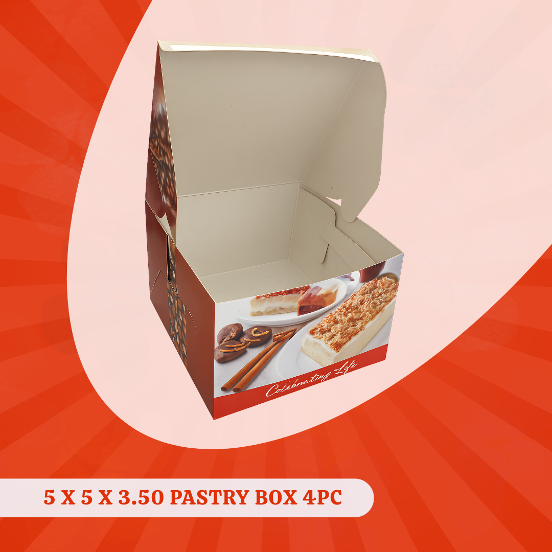 5 X 5 X 3.5 - 4 PC PASTRY BOX 2 5 X 5 X 3.50 PASTRY BOX 4PC