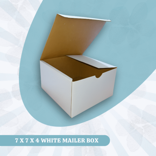 7 X 7 X 4 WHITE MAILER BOX