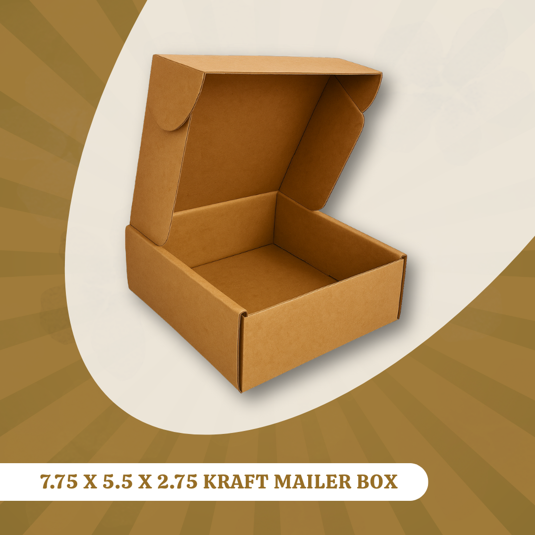 7.75 X 5.5 X 2.75 KRAFT MAILER BOXES