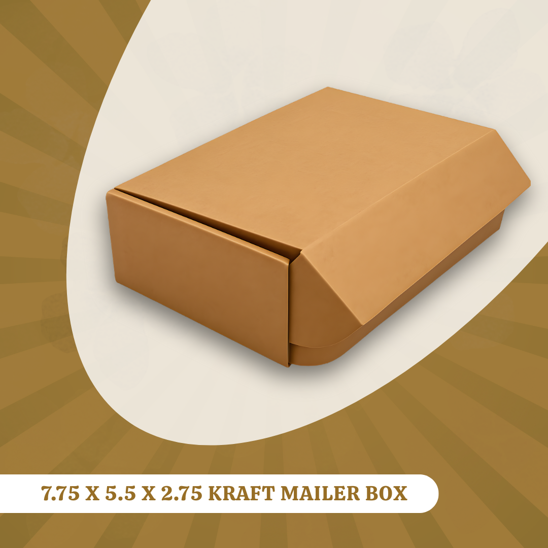 7.75 X 5.5 X 2.75 KRAFT MAILER BOX