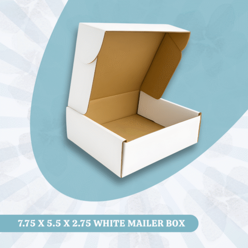 7.75 X 5.5 X 2.75 WHITE MAILER BOX