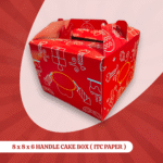 8 x 8 x 6 HANDLE CAKE BOX ( ITC PAPER )