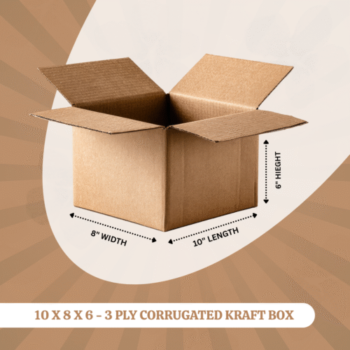 10 X 8 X 6 - 3 PLY CORRUGATED KRAFT BOX