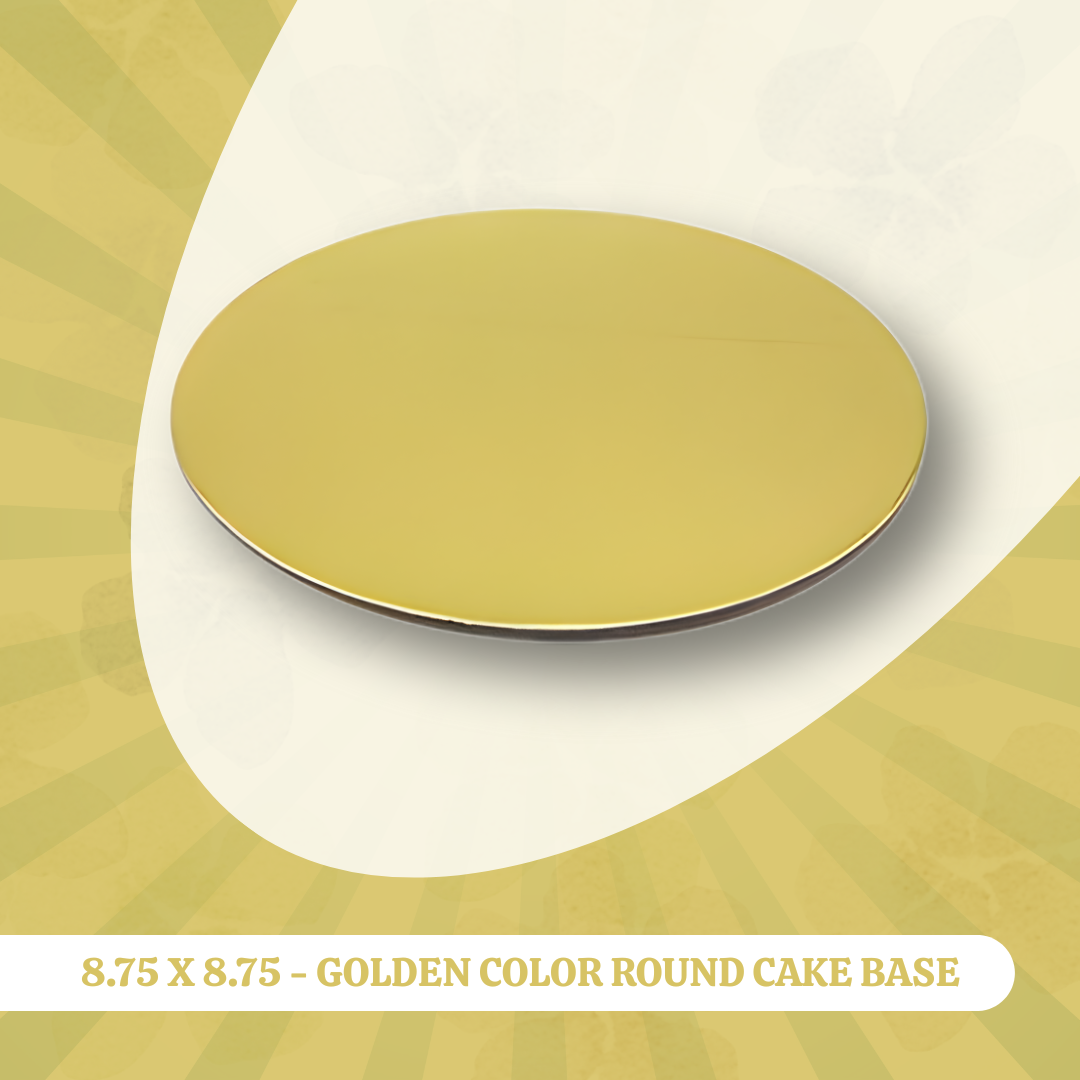8.75 X 8.75 - Cake Base Round / Square 1 8.75 X 8.75 - GOLDEN COLOR ROUND CAKE BASE