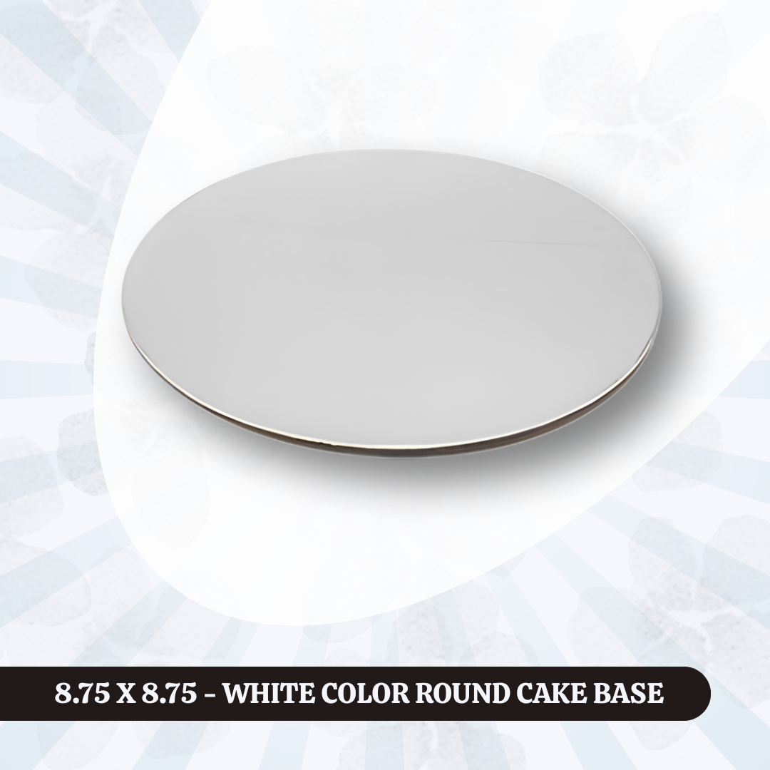 8.75 X 8.75 - Cake Base Round / Square 2 8.75 X 8.75 - WHITE COLOR ROUND CAKE BASE