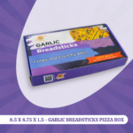 8.5 X 4.75 X 1.5 - GARLIC BREADSTICKS PIZZA BOX