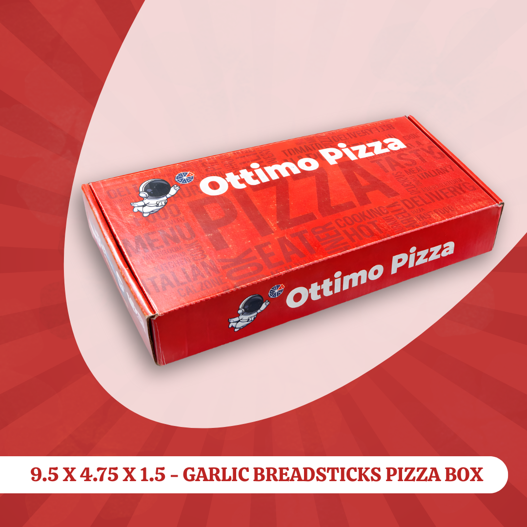 9.5 X 4.75 X 1.5 - GARLIC BREADSTICKS PIZZA BOX 1 9.5 X 4.75 X 1.5 - GARLIC BREADSTICKS PIZZA BOX