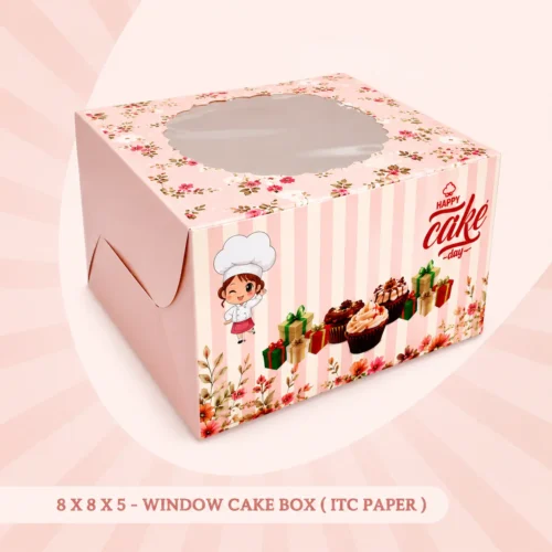 8x8x5 Window Cake Box