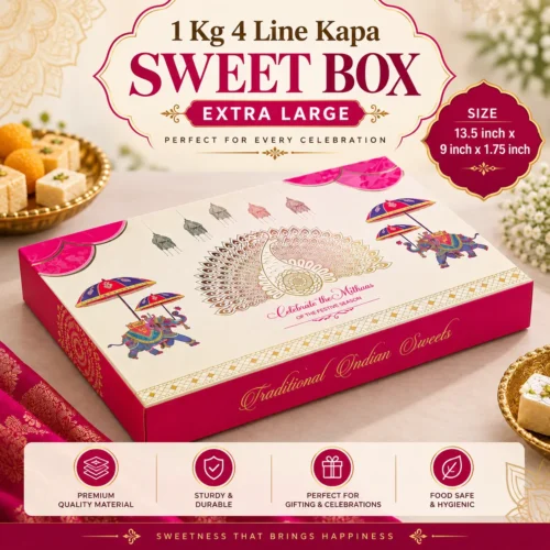 1 Kg 4 Line Kapa Sweet Box Extra Large 13.5x9x1.75 inch