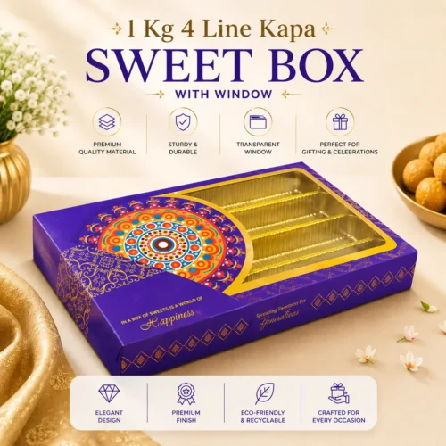 1 Kg 4 Line Kapa Sweet Box with Window
